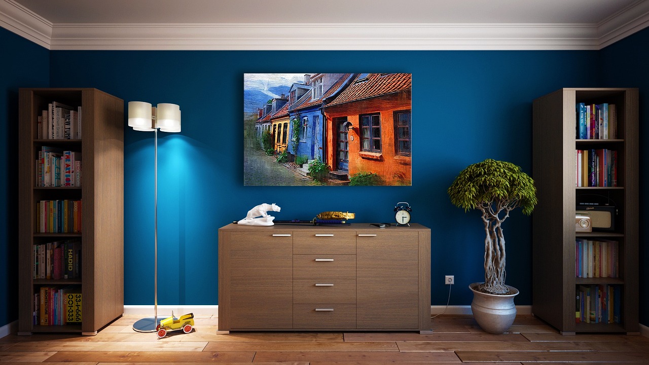 Moderne keuken met kruiden in terracotta potten.